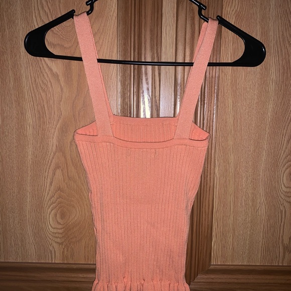 Orange Ribbed Tank Top - Picture 3 of 3